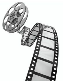 This is a simple image of a roll of film for movies.