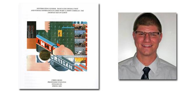 An image of Christopher Gross' thesis cover next to an image of Gross. 