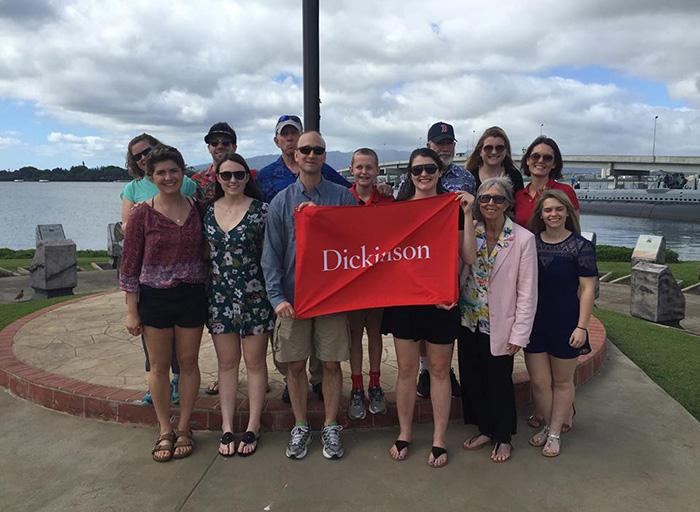 Dickinsonians learned about military history and strategy at the site of the 1941 attack on Pearl Harbor.

Caption: Dickinsonians learned about military history and strategy at the site of the 1941 attack on Pearl Harbor.