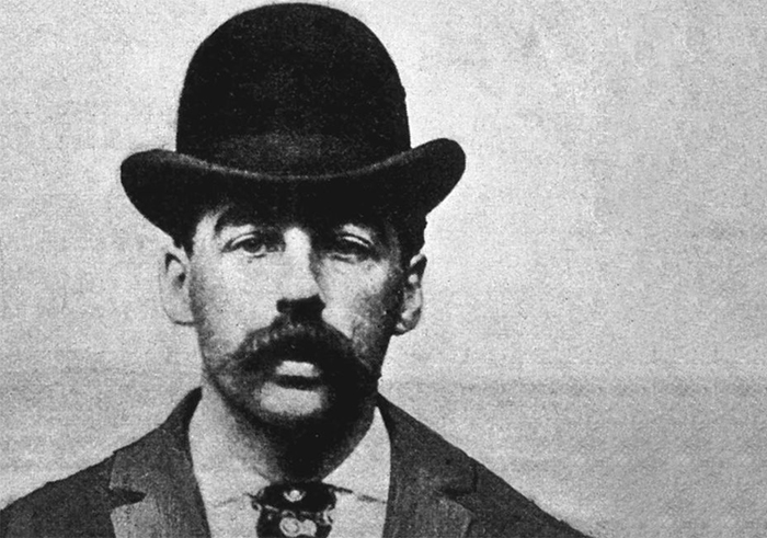 Mugshot of Herman Mudgett, alias H.H. Holmes, America's first-known serial killer.
