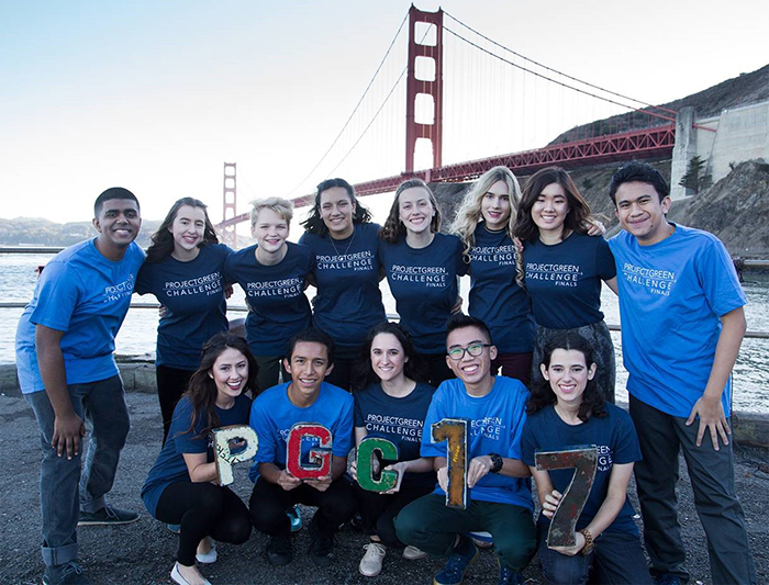 Ilana Zeitzer '19 (first row, far right) poses with fellow finalists in the 2017 PGC competition. She earned second-place honors in this international contest.