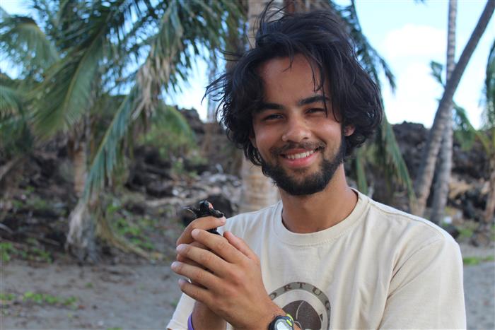 Back for his third internship as a Dickinsonian, Connor Liu '18 is working with Hawai'i Volcanoes National Park to monitor and track the critically-endangered hawksbill sea turtle.