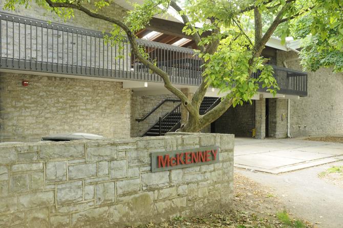 Exterior of McKenney residence hall. 