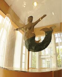 mermaid weathervane on display in Waidner-Spahr Library