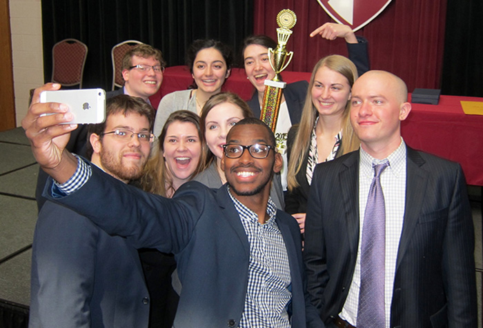 The mock trial team commemorates the moment. Photo by Andrew Chesley '13.