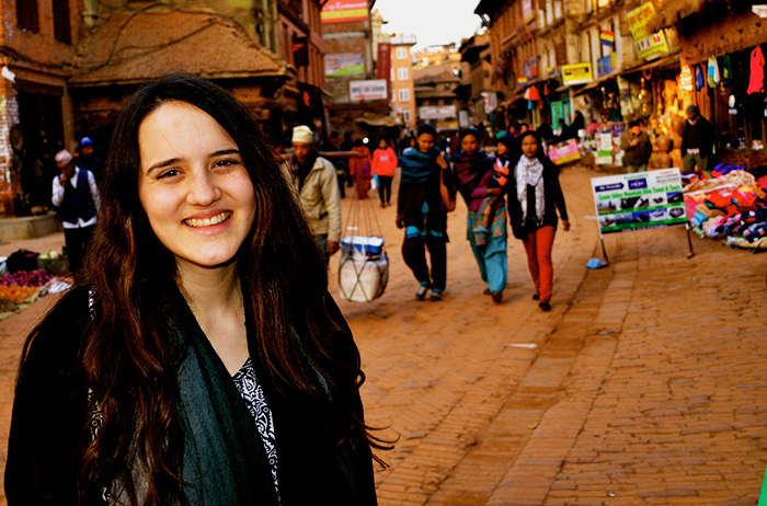 Monica Thapa '17, during last year's trip to Nepal. Photo courtesy of Thapa.