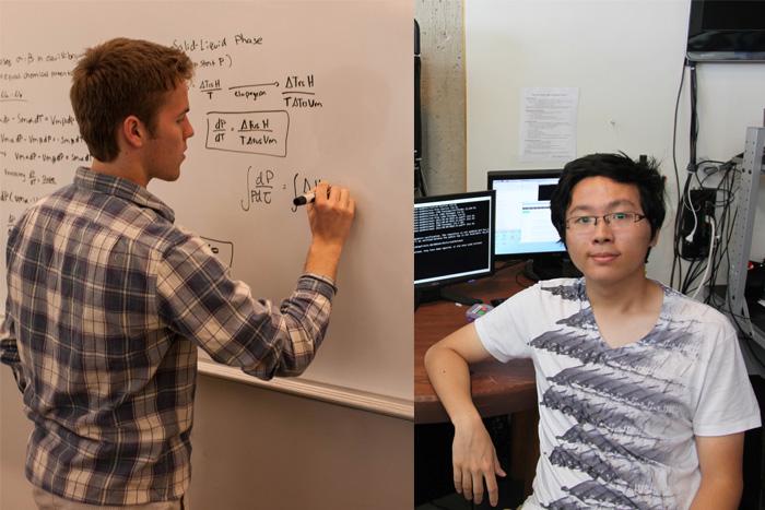 Andrew Tolbert '14 (left) and Danfei Xu '14 head off to New York City in the fall to attend Columbia University as part of Dickinson's 3:2 pre-engineering option.