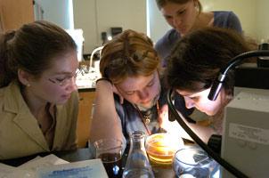 Photograph of students in a science lab