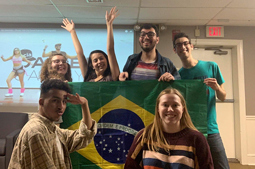 Group of Portuguese students in Dickinson College's Romance Langugage House