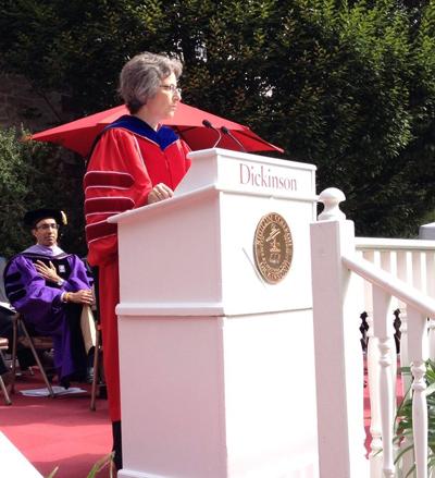 Photograph of Nancy A. Roseman giving her inauguration address