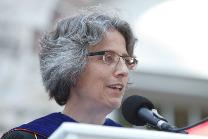 President Nancy Roseman delivers her 2013 convocation address. 