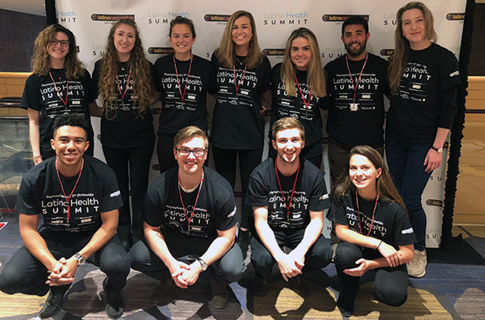 Students from Sherry Ritchey's class in storytelling and communication techniques worked at the April 4 Pennsylvania Latino Health Summit, the first dedicated Pennsylvania-wide gathering of health influencers committed to effecting positive change.