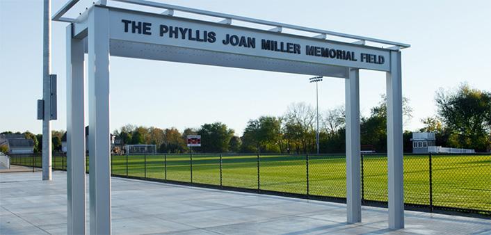 Located at Dickinson Park, the Phyllis Joan Miller Memorial Field is the new home of the men's and women's varsity soccer teams.