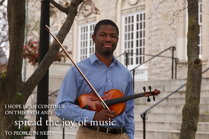 Alexander Strachan ’13 is learning to make a difference through music.