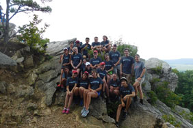 students on a hike