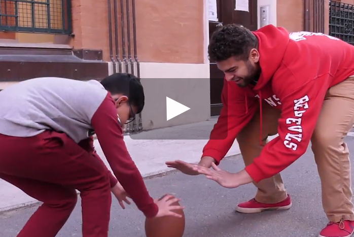 Marcus Witherspoon '20 is making the most of his time in Bologna, Italy. Along with his coursework, he's teaching a local child about American football and English.