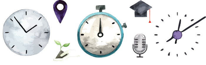Watercolor clock image