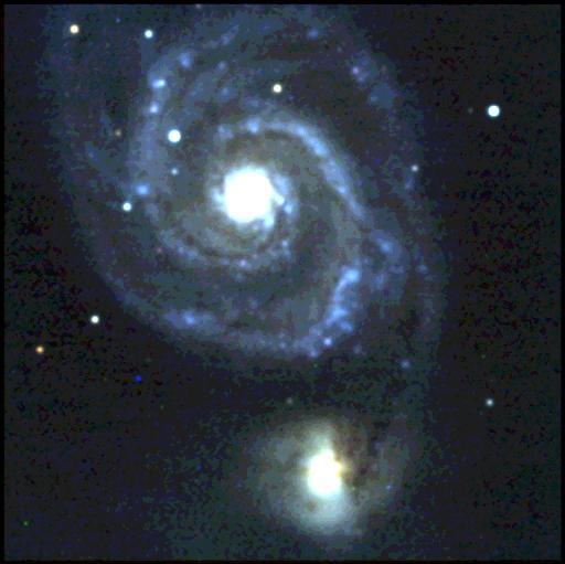Here is an image of the whirlpool galaxy (M51a/NGC 5194) taken by a student using the Britton observatory