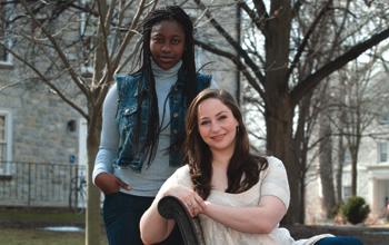 Barbara Crentsil ’12 (left) and Daisy Ross ’12 settle back into life on Dickinson’s campus after a dramatic departure from Egypt.