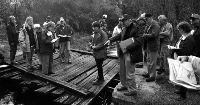 A group of volunteers learn visual assessment in 1996