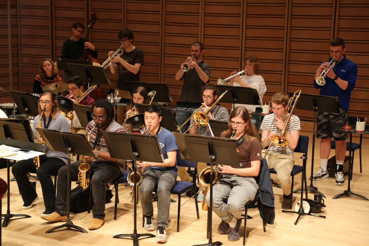 Photo of the Dickinson College Jazz Ensemble.