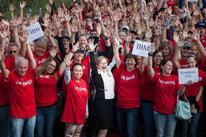 To help celebrate President Ensign's inauguration, more than 450 volunteers from Dickinson and United Way  gathered to complete 48 service projects across the midstate as part of the Day of Caring.