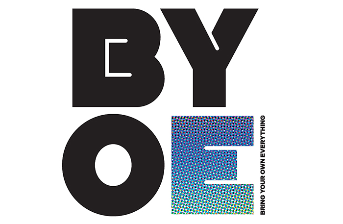 logo for the 2024 senior studio art majors exhibition, Bring Your Own Everything