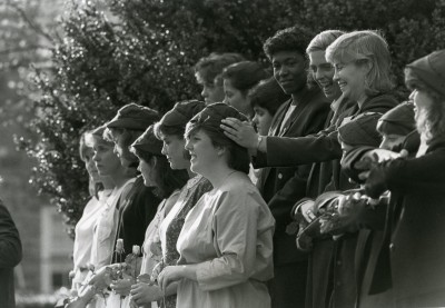 2_View_of_the_annual_Wheel_and_Chain_tapping_ceremony_on_the_steps_of_Old_West_in_April_1987