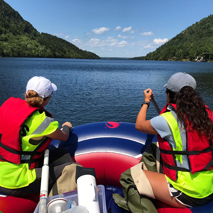 Students in a boat