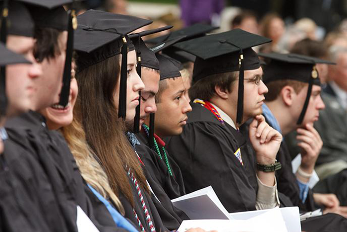 Students at commencement