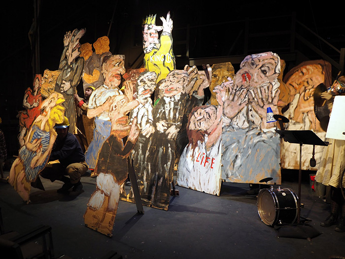 Bread and Puppet's "cardboard electorate." The iconic company visited Dickinson Oct. 20-21.