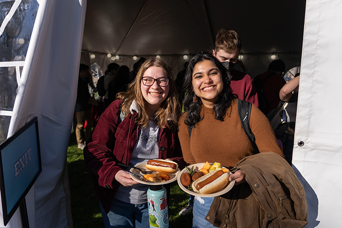 Students celebrate Major League Baseball&#039;s opening day with a picnic. Photo by Dan Loh.