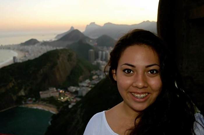 Janel Pineda '18 in Brazil.