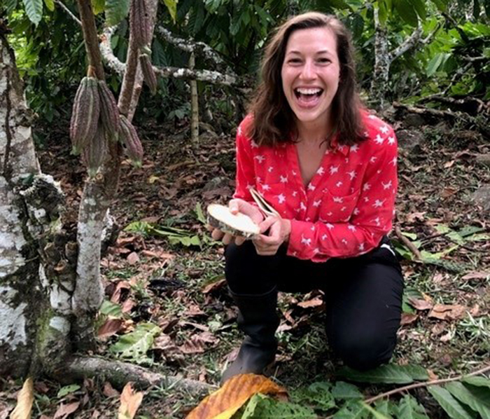 Between Commencement and grad school, Wildey interned at a remote cacao farm in Peru and discovered a life passion. Photo courtesy of Wildey.