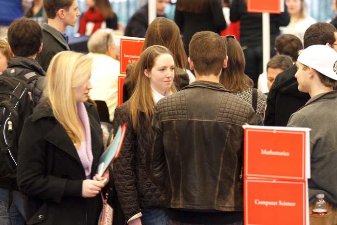 Questions are answered at the Academic Open House.