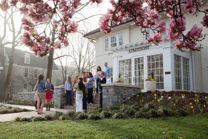 Waidner Admissions House in spring