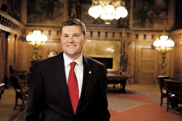 Luke Bernstein ’01, who was attracted to Dickinson’s “warm, wholesome, historic feel,” is right at home in Pennsylvania’s extraordinary statehouse, which was dedicated in 1906.