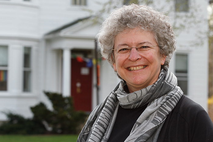 Donna Bickford, in front of her new campus home.