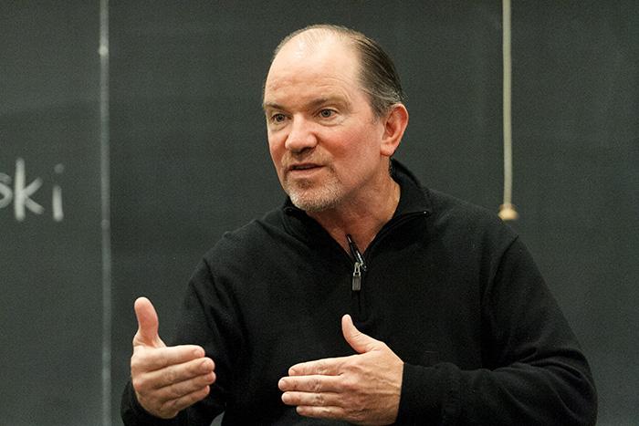 A 26-year veteran of the FBI, John "Jay" Bienkowski '85 recently visited campus and talked with students about his career. Photo by Carl Socolow '77.