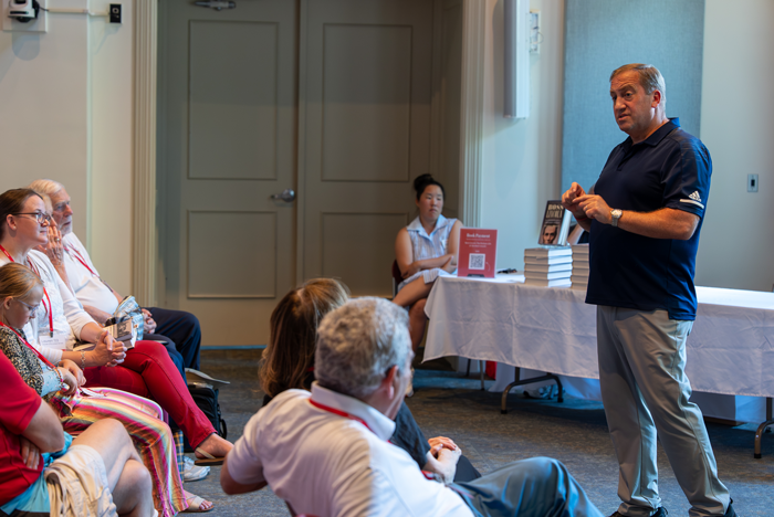 Professor of History and Pohanka Chair in American Civil War History Matthew Pinsker leads a discussion of his new book, Boss Lincoln: The Partisan Life of Abraham Lincoln, during one of the weekend’s many lifelong learning Alumni Academy events.