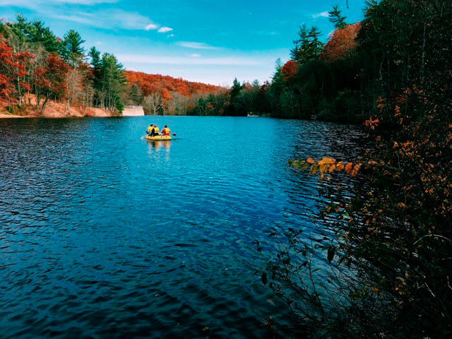 Student on a boat