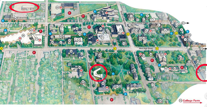 A close up map