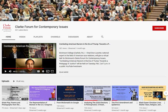 Screengrab of the Clarke Forum YouTube Channel.