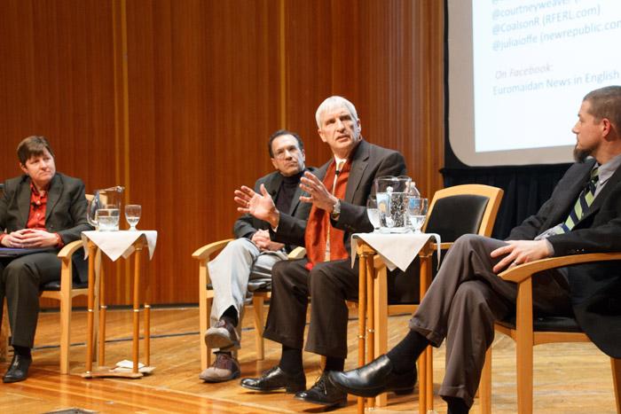 Dickinson professors discuss Ukraine and Russia during a panel event sponsored by The Clarke Forum for Contemporary Issues.