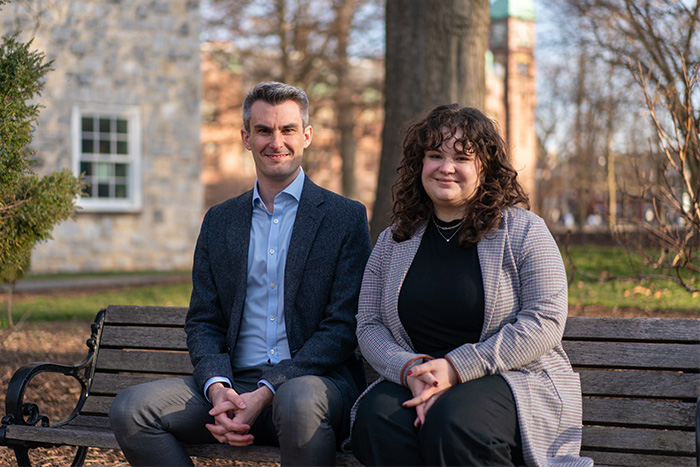 Cogan Fellows Christopher Eiswerth ’08 and Katie Jarman ’16. Photo by Dan Loh.