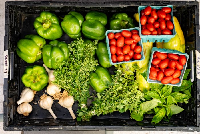 The Devil's Den is expanding its fresh produce section as well. These vibrant veggies are straight from the College Farm. Photo by Dan Loh.