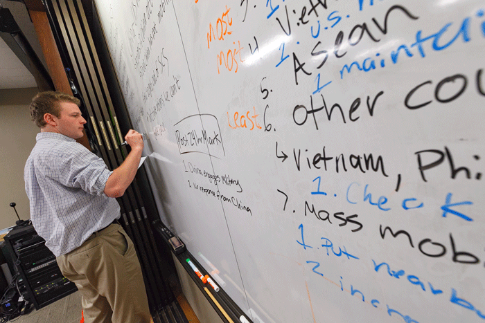 Student at a whiteboard