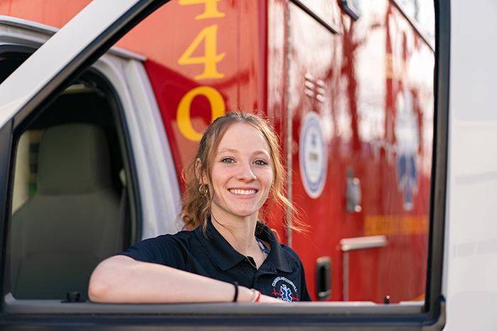 Calyn Clements '26, a biochemistry & molecular biology major, was part of a dramatic rescue effort during last week's snowstorm. Photo by Dan Loh.