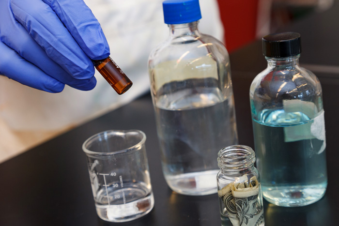 vials of testing substances