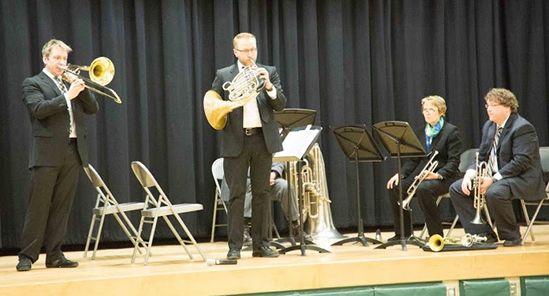 Dickinson College Faculty Brass Quintet performing a DCMOP Concert